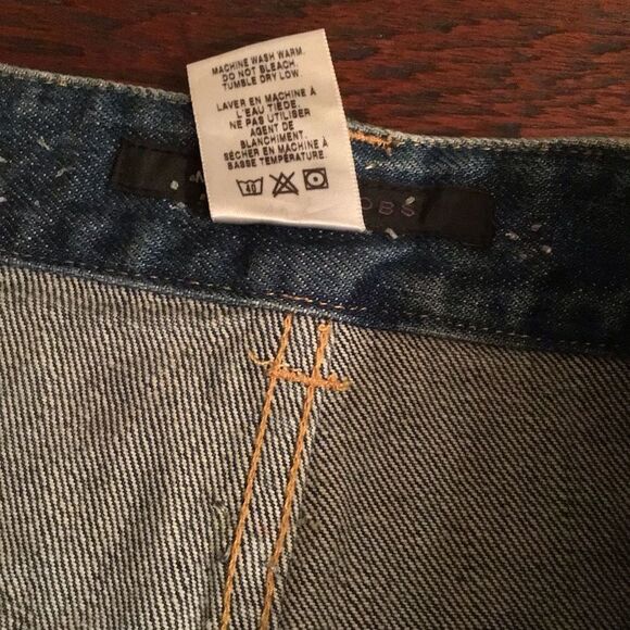 MARC JACOBS-VINTAGE DENIM SKIRT SILVER STUDS & APPLIQUES - Picture 5 of 6